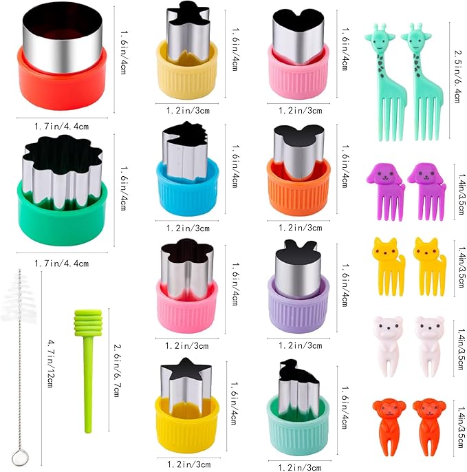 Fruit Cutters Shapes for Kids 22 Pcs, Mini Cookie Cutters Set, Vegetable Cutter - Image 5