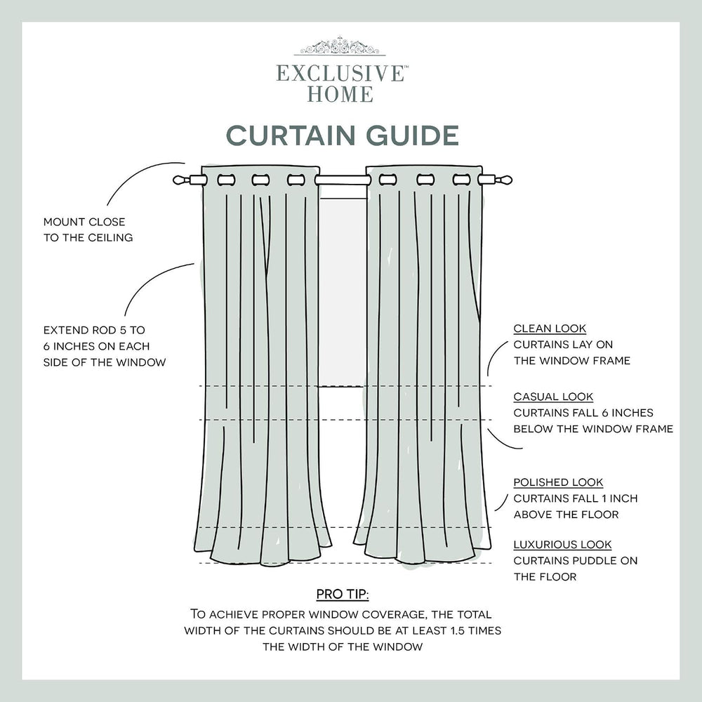 TOWN & COUNTRY LUXE Talia Double Layer Indoor Curtains, Sheer and Room Da...