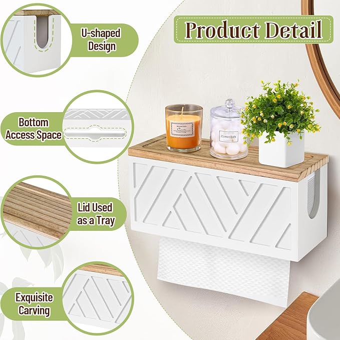 Set of 2 Paper Towel Dispenser Wall Mount, Paper Towel Holder Wall Mounted - Image 8