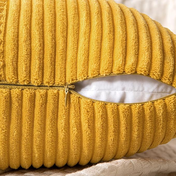 MIULEE Mustard Yellow Decorative Throw Pillow Covers 18x18 Inch - Image 3