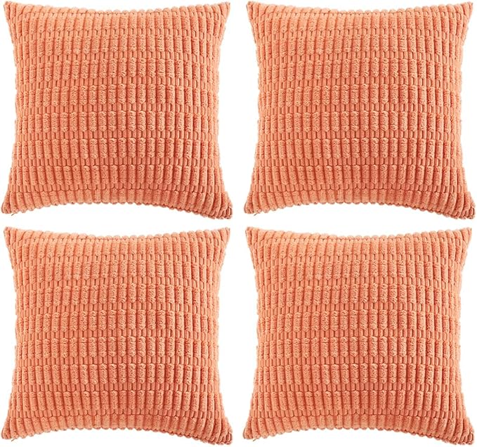 Fancy Homi 4 Packs Boho Coral Decorative Throw Pillow Covers 14x14 Inch by Fancy+Homi