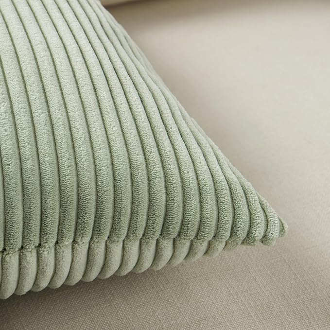 Fancy Homi 2 Packs Sage Green Decorative Throw Pillow Covers 18x18 Inch - Image 5