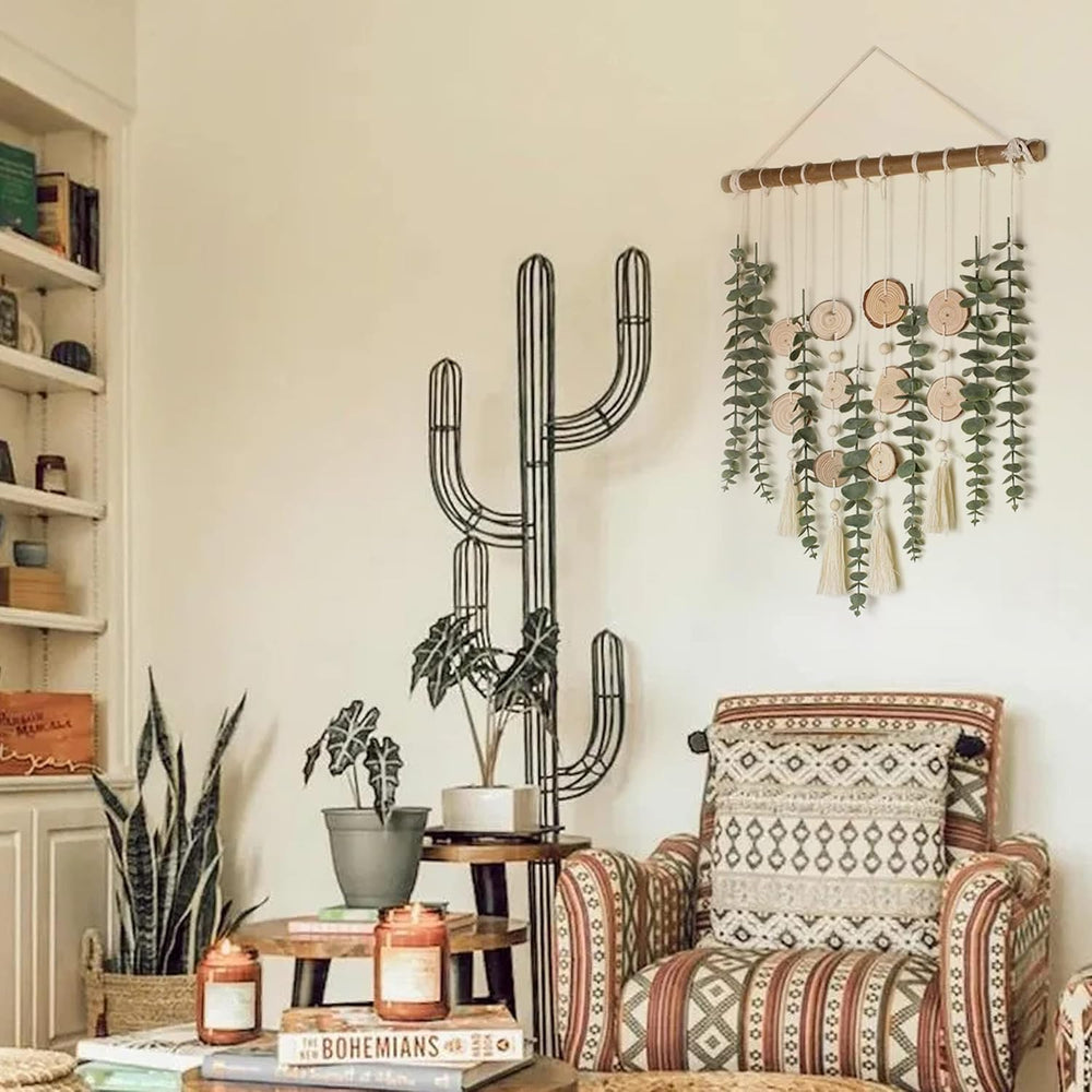 Artificial Eucalyptus Wall Decor Fake Greenery Leaves Stems Wall Hanging Plan...