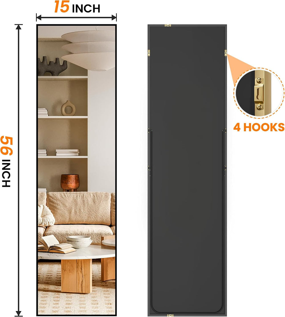 TRAHOME Full Length Floor Mirror 56"x15", Large Standing Body Mirro...