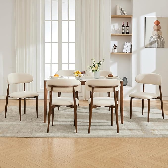 UVV Dining Chairs Set of 4, Metal Kitchen Chairs with Modern Fabric Upholster...