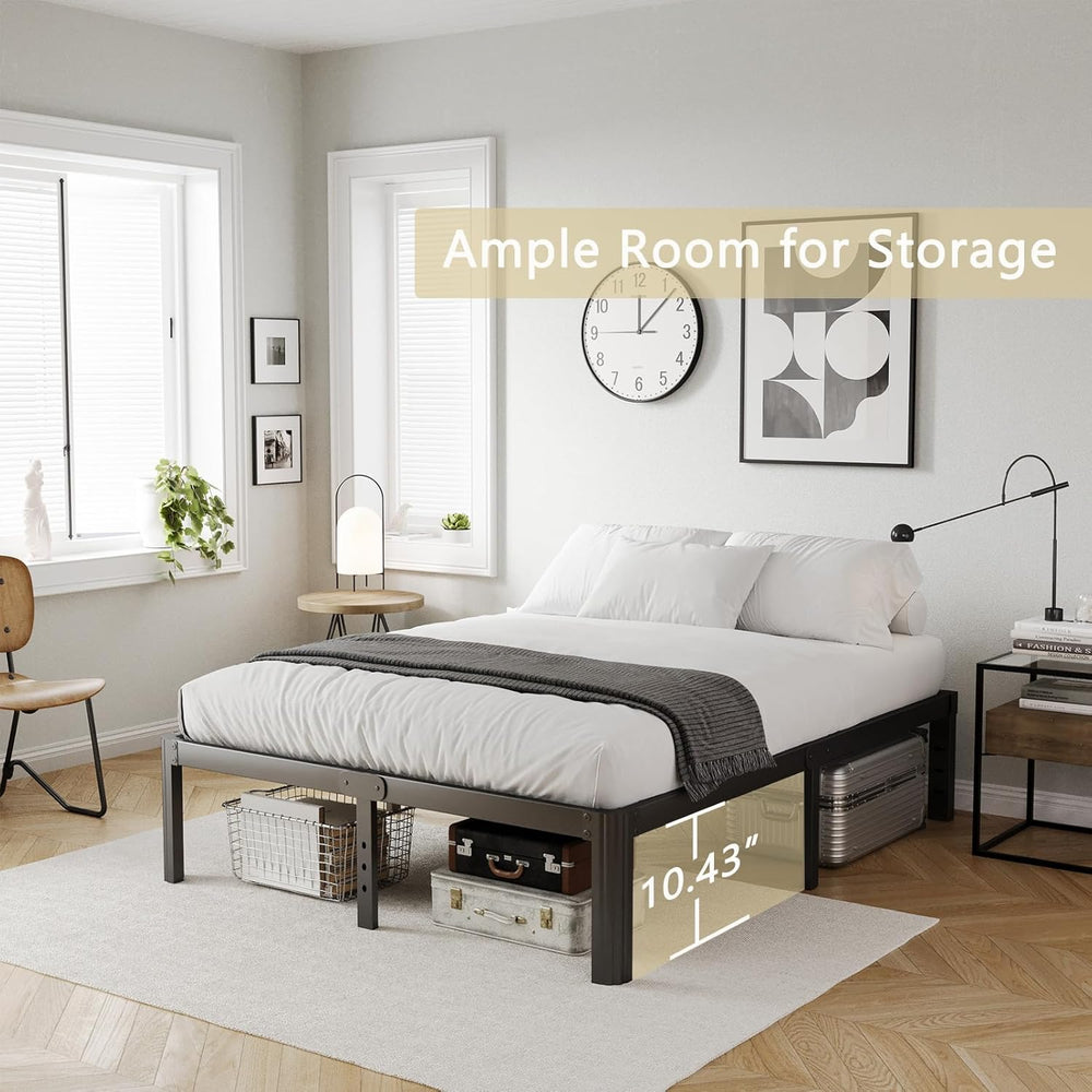 KERAMIK 12 Inch High King Size Bed Frame Metal, Platform King Bed Frame No Bo...