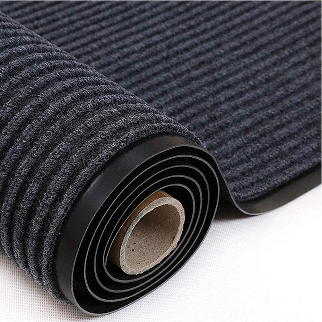 SRDDQLC Commercial Grade Door Floor Mat Brush Step Entrance Mat 3×6FT Outdoor Indoor Mat Waterproof Rubber Back Rugs for Home Office Business Areas Dark Grey (3' W x 6' L)