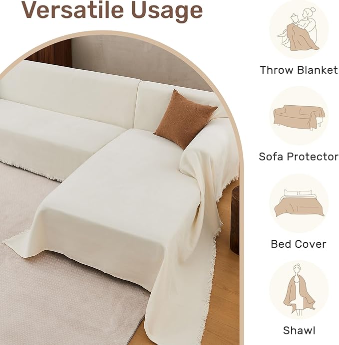 Sectional Couch Covers, 2 Pieces Washable L Shaped Couch Covers Sofa Blanket - Image 5