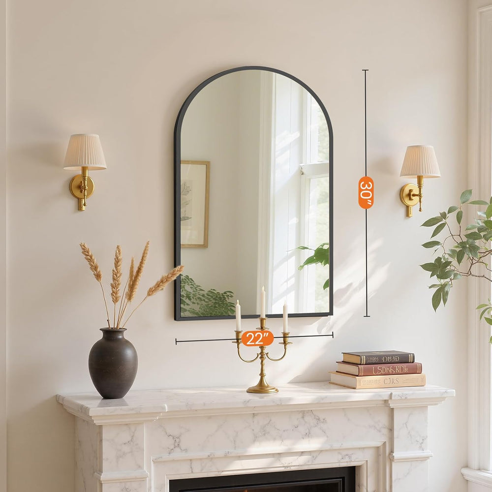Sweetcrispy 20"x30" Arched Black Bathroom Mirrors for Wall, Vanity ...