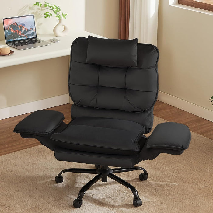 Bestier Criss Cross Chair with Flip-Up Armrests and Headrest, Black Velvet