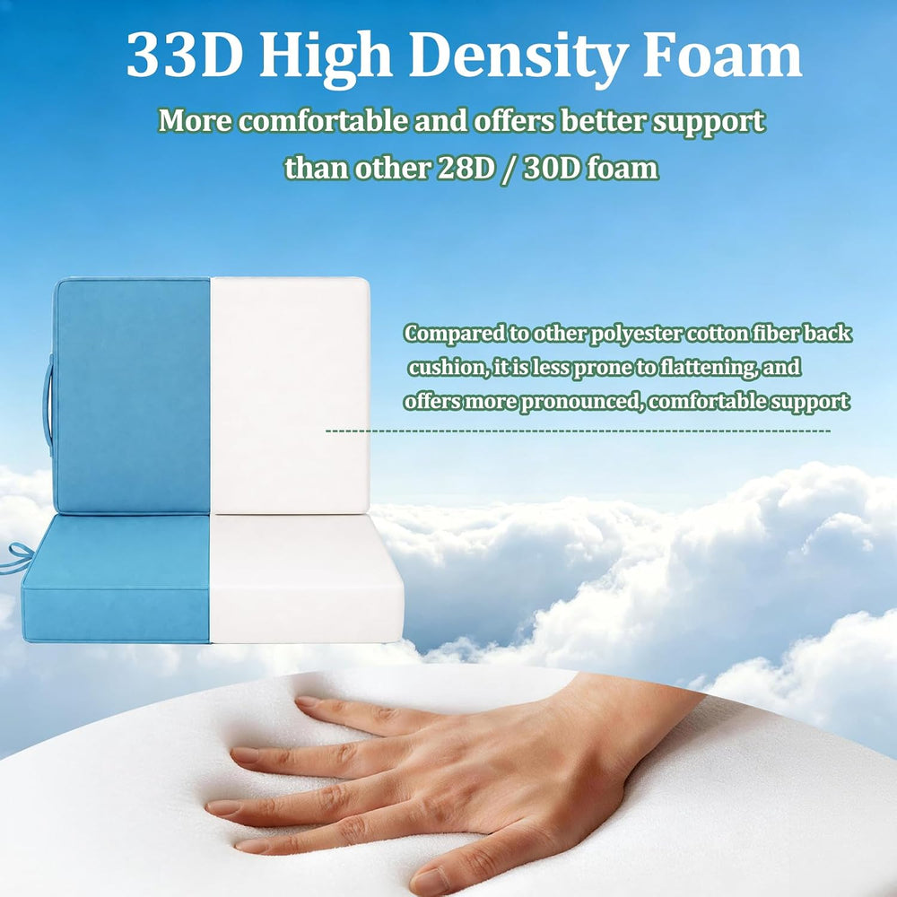 25x25 in Outdoor Foam Deep Seat Cushion Set of 4, Water-Resistant & Fade-...