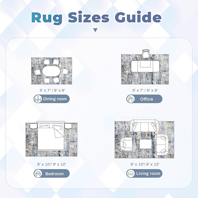 pmtsns Area Rugs 8x10 for Living Room: Washable Rug Modern Abstract Neutral - Image 8
