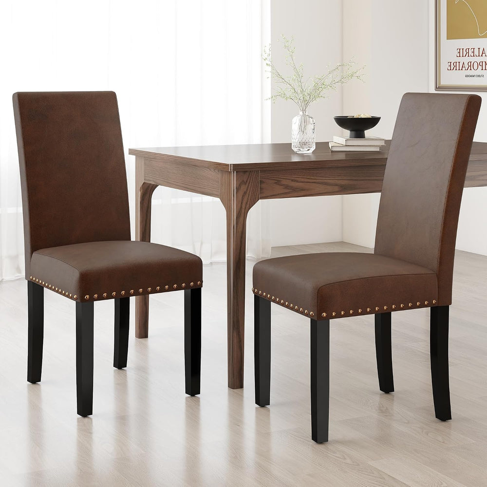 LSSBOUGHT Dining Chairs Set of 2, Modern Dining Room Chair,Upholstered Pu Lea...
