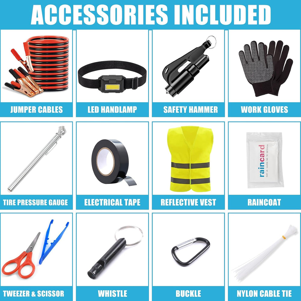 Car Roadside Emergency Kit, Car Safety Kit for Men Portable Car Kits for Emer...
