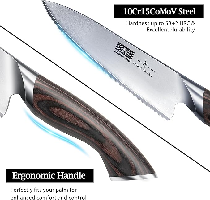HOSHANHO 5 Pieces Knife Set, Japanese High Carbon Stainless Steel Kitchen Knife - Image 2