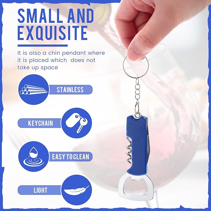 Ziliny 24 Pcs Bottle Opener Keychain Bulk Wine Bottle Beer Opener Keychain - Image 3