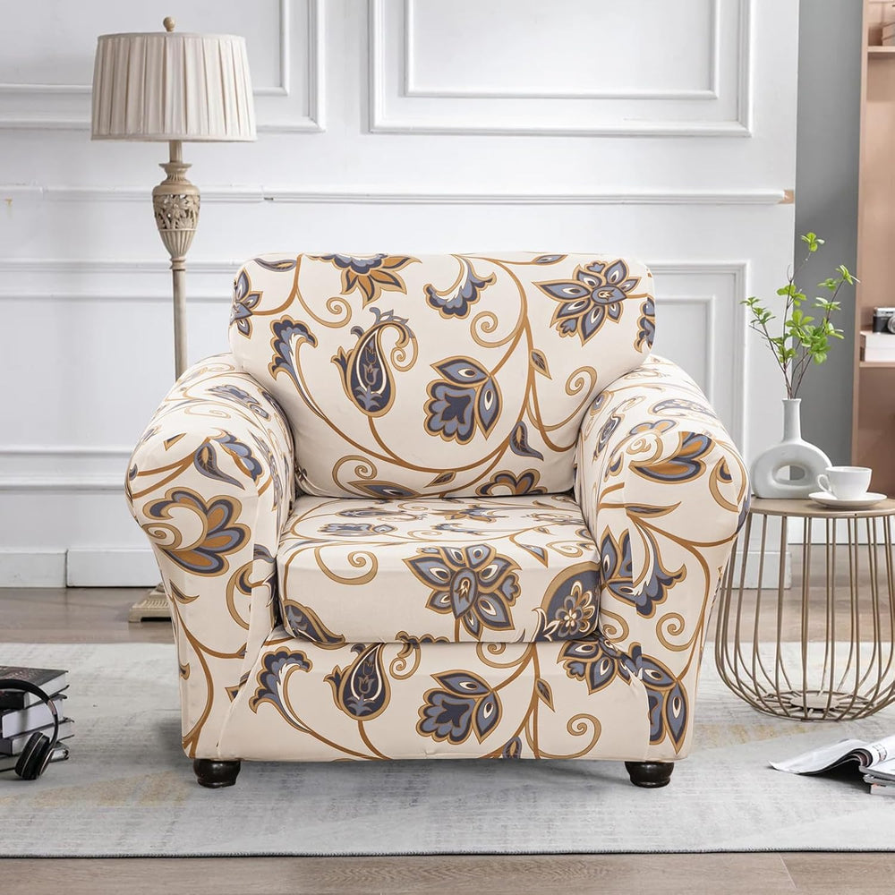 Lamberia Printed Sofa Cover High Stretch Sofa Slipcovers 2 Piece Armchair Sli...