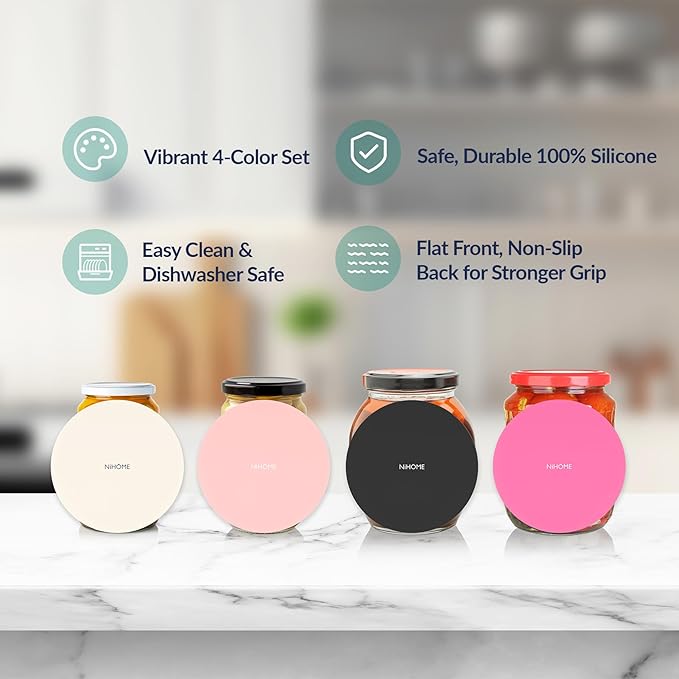 NIHOME Silicone Jar Opener – 6 Inch Large Anti-Slip Grip Pads, Premium 100% - Image 2