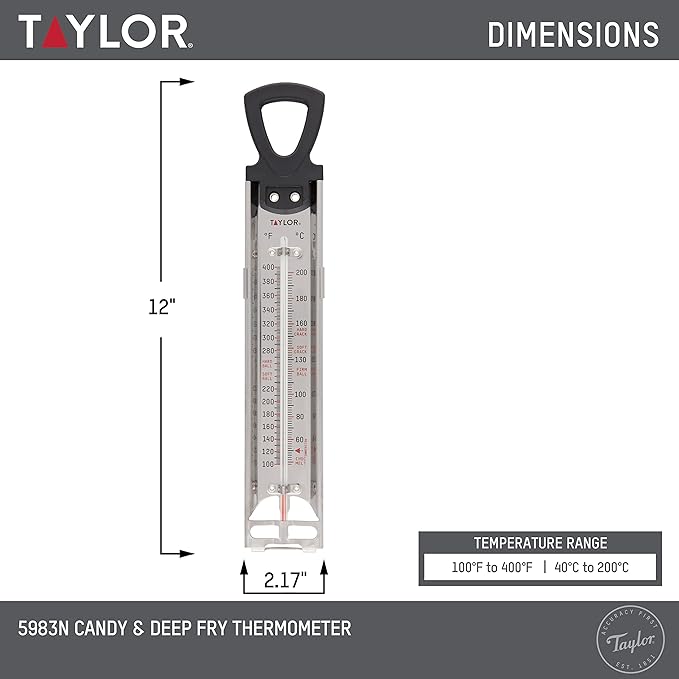 Taylor Stainless Steel Candy and Deep Fry Thermometer, 12-Inch Analog Paddle - Image 3