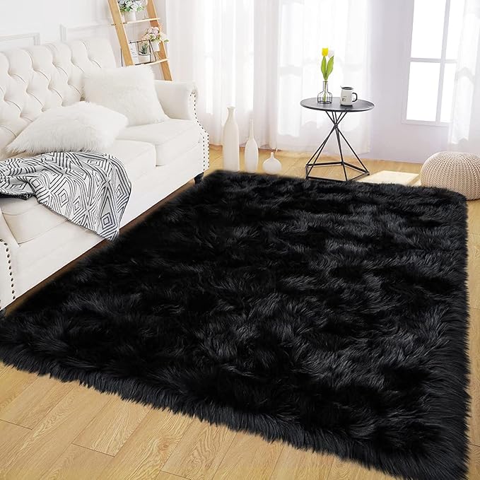 Latepis Area Rug 6x8, Faux Fur Sheepskin Rug - Image 8