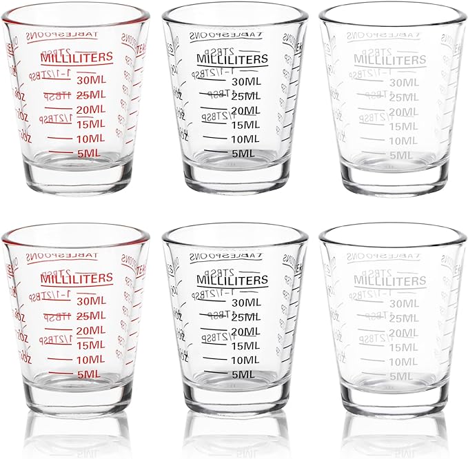 SAIAOKJ Shot Glasses Measuring Cup Set 6 Pack Espresso Shot Glasses Liquid by SAIAOKJ