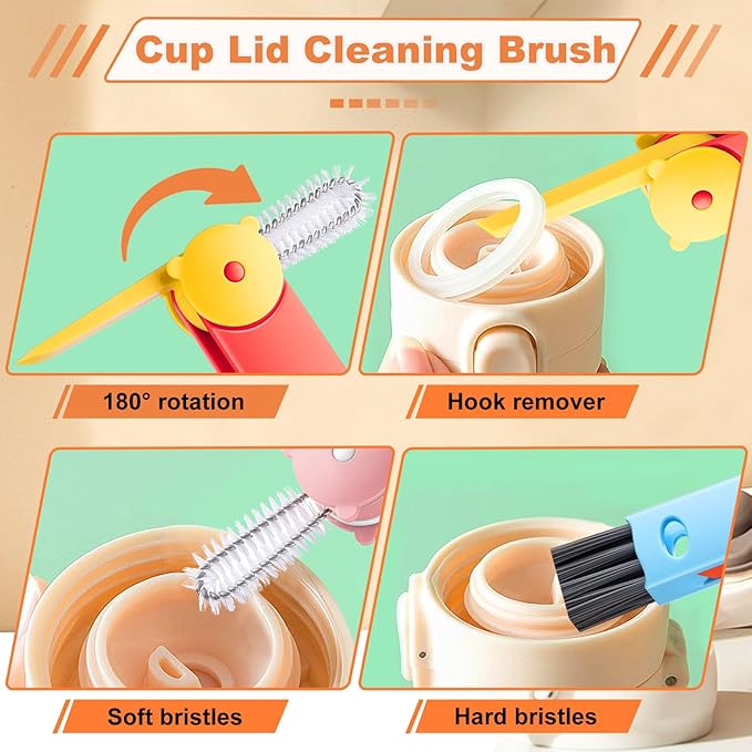 3 in 1 Cup Lid Cleaning Brush, Portable Gap Cleaner Brush - Image 4