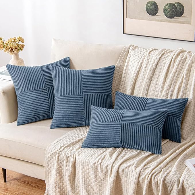 MIULEE Blue Decorative Throw Pillow Covers 16x16 Inch - Image 4