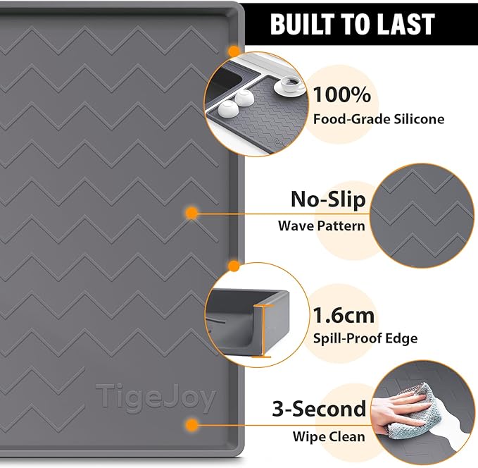 TigeJoy 25" x 22" Under Sink Mats - Image 4