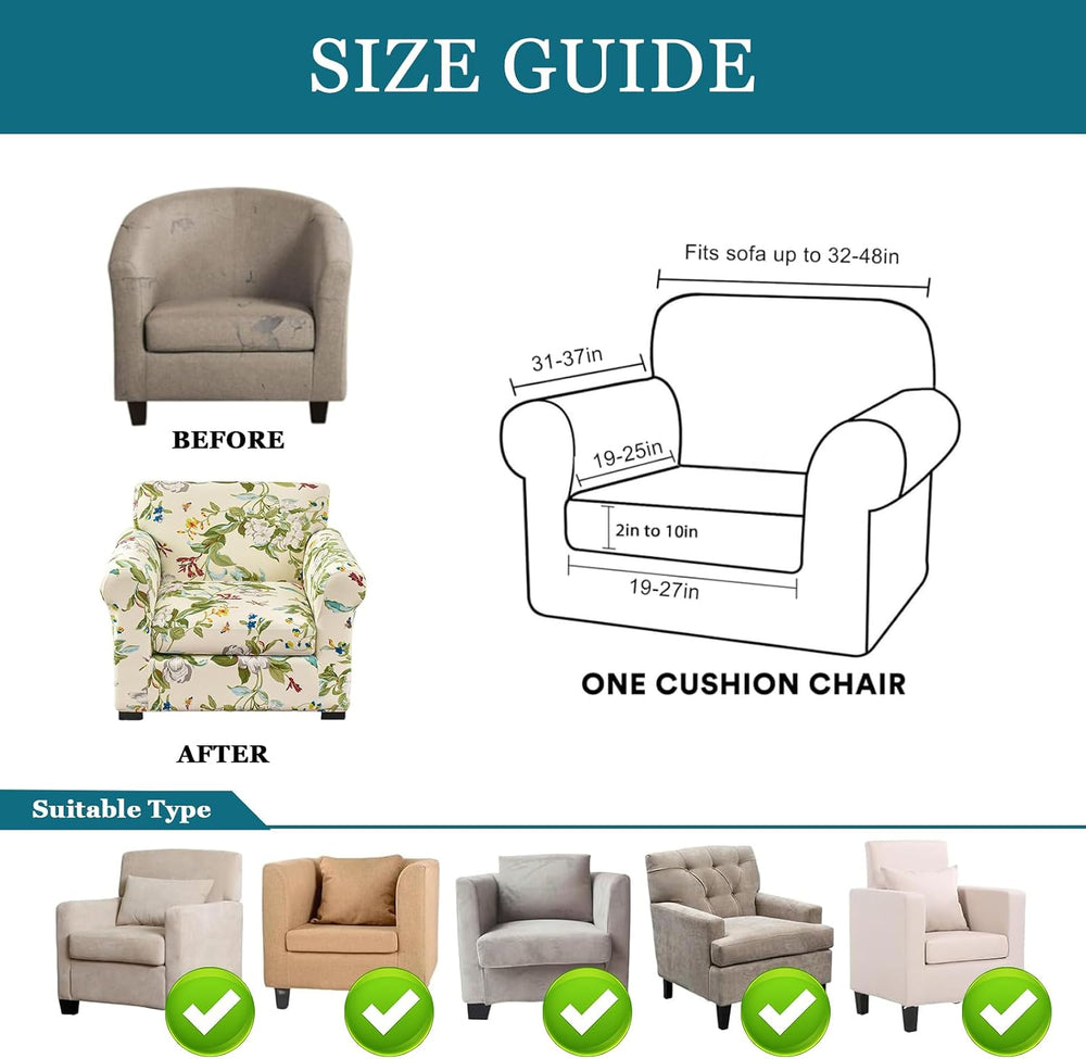 FUANGUI 2 Piece Chair Covers Armchair Arm Covers Chair Couch Covers