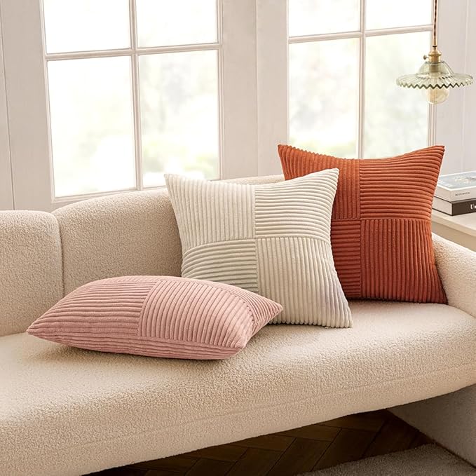 MIULEE Pink Decorative Lumbar Throw Pillow Covers 12x20 Inch - Image 5