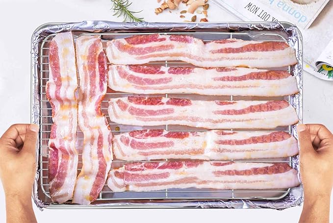 TeamFar Baking Sheet with Rack Set of 4, 20’’×14’’×1.2’’, Half Size Stainless - Image 7