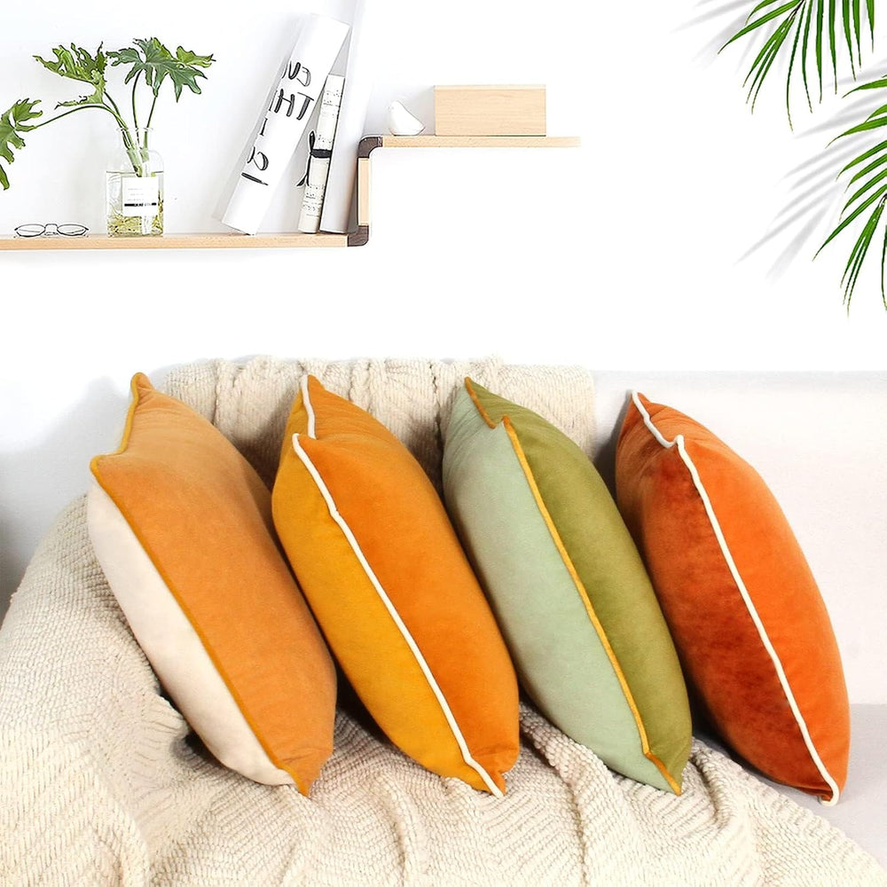 8-Colors Velvet Throw Pillow Covers 18x18 Inch Set of 4 Decorative Velour Pil...