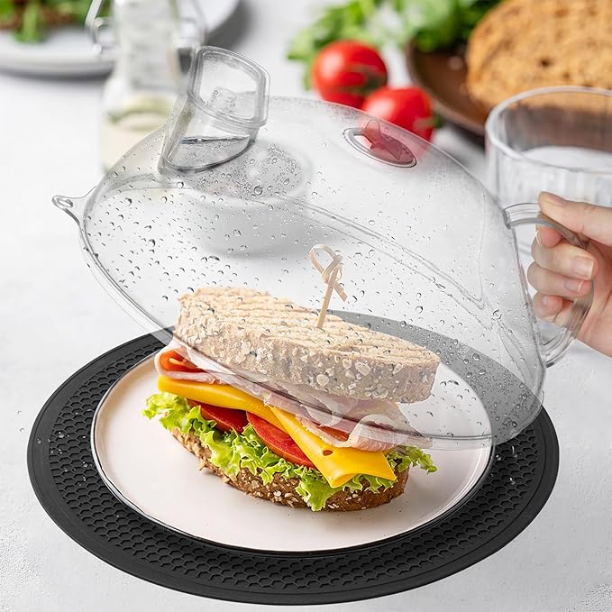 Microwave Splatter Cover for Food, Integrated Handle, Splatter Guard, 10” Plate - Image 9