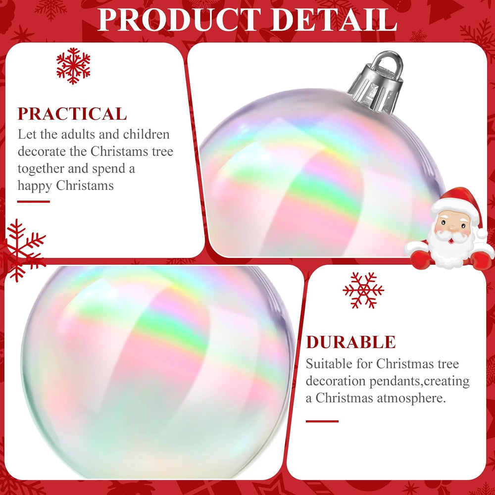 Shappy 50 Pcs Christmas Iridescent Ornaments Halloween Cauldron DIY, Clear
