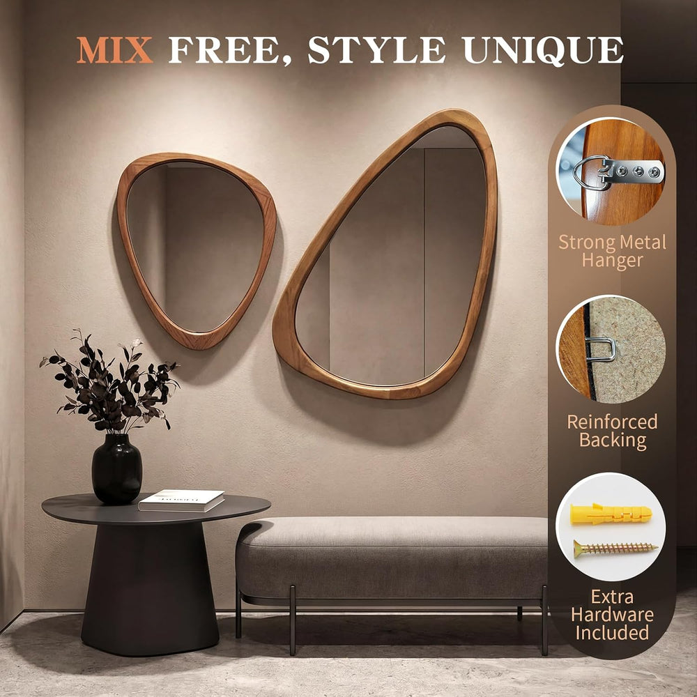 EOGOW Asymmetrical Mirror,48" x 22" Unique Irregular Mirror Wall-Mo...