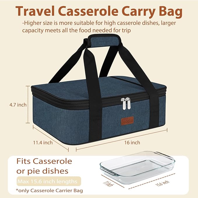 Insulated Casserole Carrier Bag, Expandable Thermal Food Carrier Insulated - Image 2