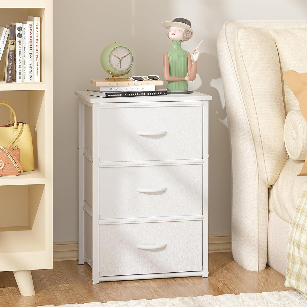 2-Pack Stackable Storage Drawers (6 Drawers Total), White Closet Drawers Orga...