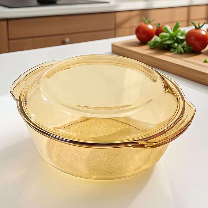 Amber Borosilicate Glass Casserole Dish by Mapeoes