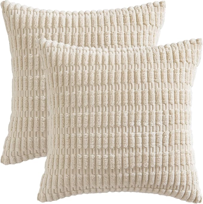 MIULEE Pack of 2 Corduroy Decorative Throw Pillow Covers 12x12 Inch Soft Boho - Image 6