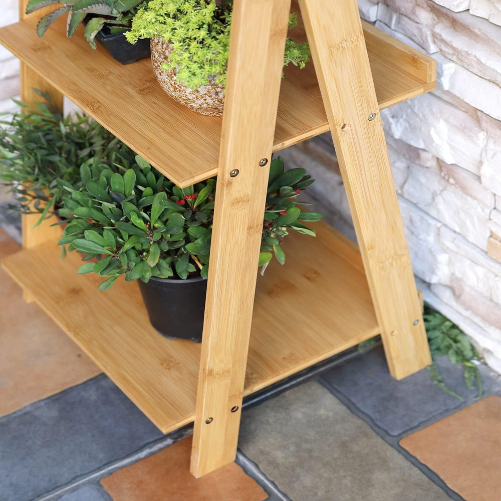 Corner Ladder Shelf Storage Shelving, 5 Tier Books/CDs/Albums/Files Holder in...