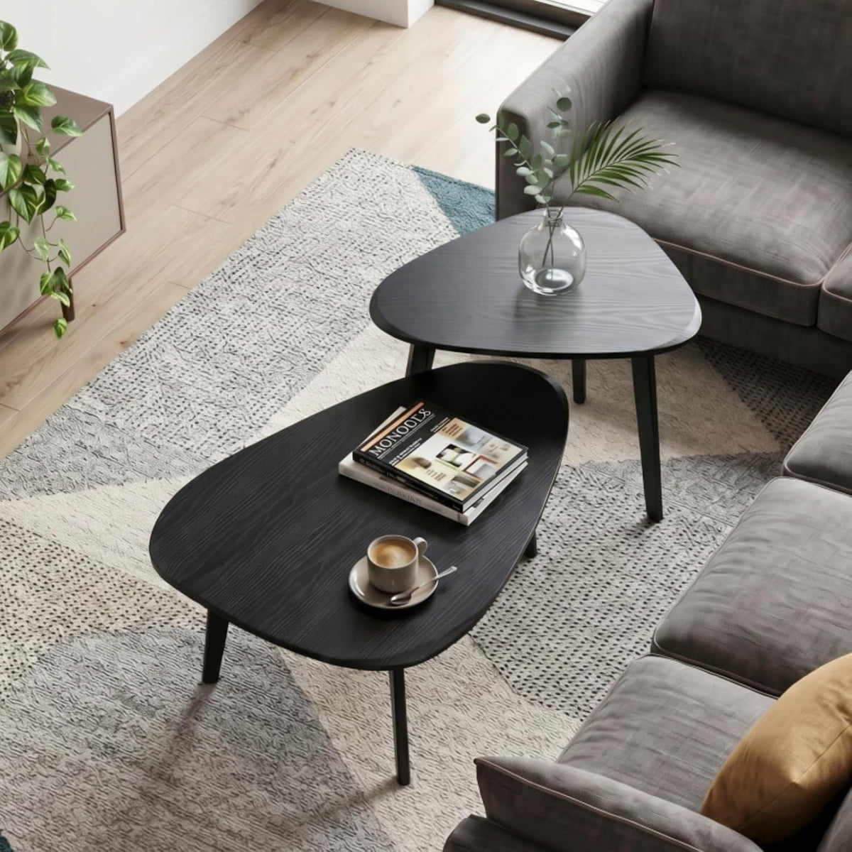 nesting coffee table set of 2-mid century modern, main product view
