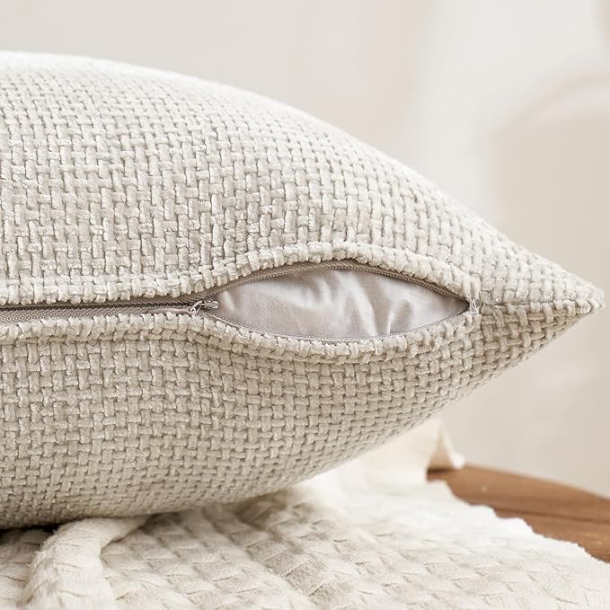 MIULEE Pack of 4 Couch Throw Pillow Covers 18x18 Inch Neutral Soft Decorative - Image 7