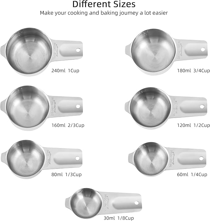 Measuring Cups and Spoons Set, Stainless Steel Measuring Cups Set, Dry 7 - Image 5