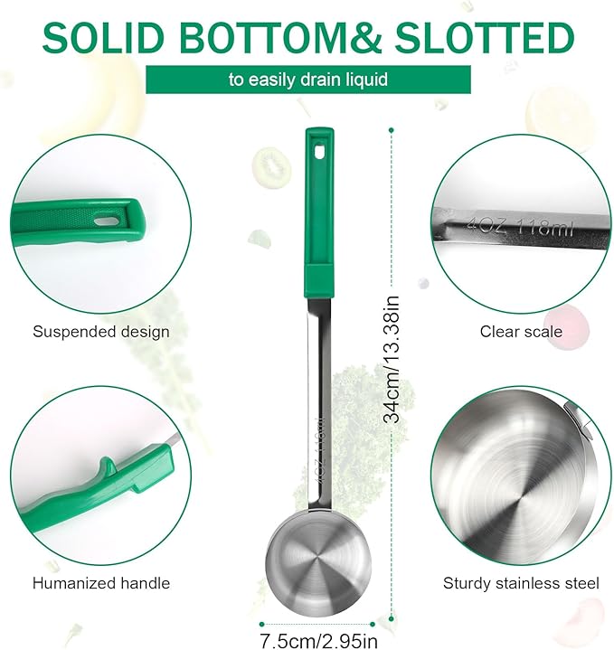 4 Ounce Solid Stainless Steel Portion Control Ladle Spoon - Image 2