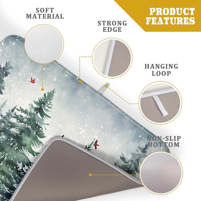 Winter Pine Tree Dish Drying Mat - Image 4