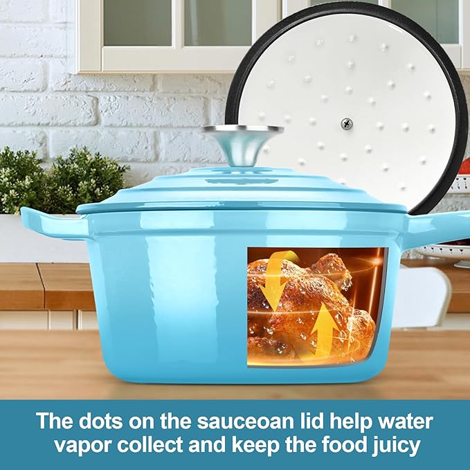 HaSteeL 1 QT Cast Iron Enamel Saucepan - Image 5