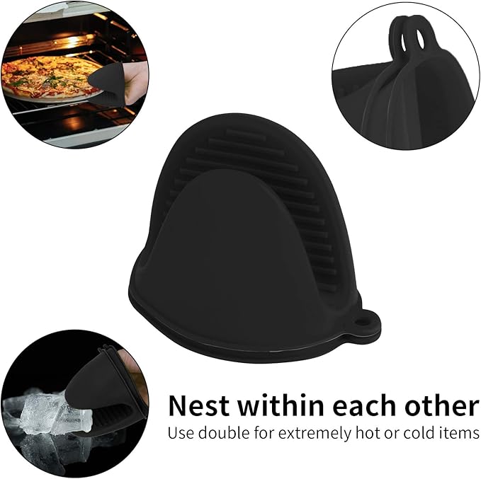 Vaincre 4PCS Silicone Oven Mitts Heat Resistant, Silicone Potholders - Image 7