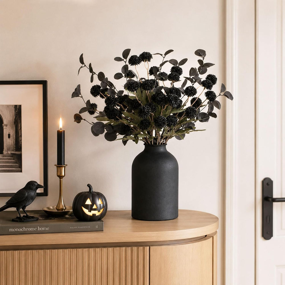 BLOSMON Black Flowers Artificial for Dining Table Centerpieces Decor