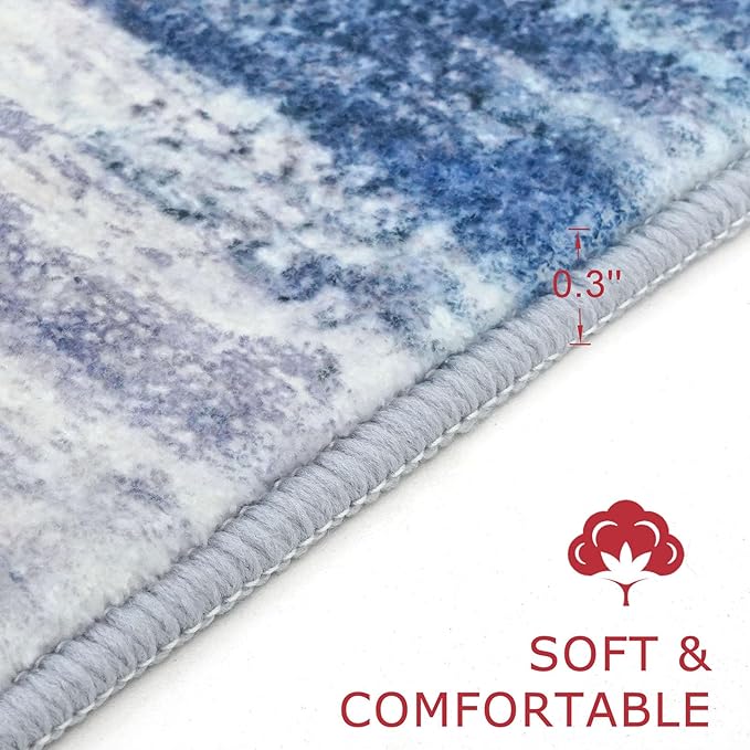 KOZYFLY Modern Abstract Small Area Rugs, 2x3 Washable Kitchen Rug Non-Slip Soft - Image 2