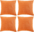 Fancy Homi 4 Packs Orange Fall Decorative Throw Pillow Covers 14x14 Inch by Fancy+Homi